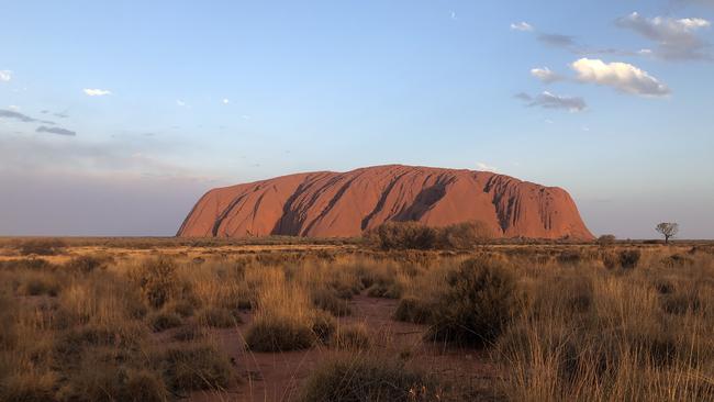 An overnight stay at Uluru will be the first in a series of scenic getaway flight holidays offered by Qantas after the success of their seven-hour scenic ‘flight to nowhere’. Picture: Jana Frawley