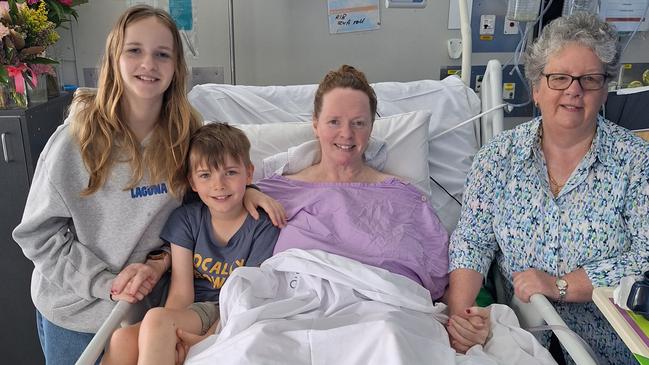 Marita Finch with her kids Georgia, Eddie, and her mother Micheline Anderson. Picture: Supplied