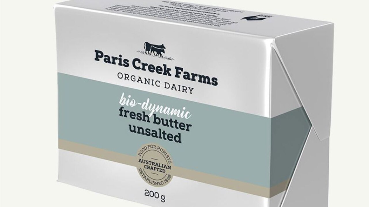 Paris Creek Farms organic dairy bio-dynamic fresh butter unsalted has been recalled due to contamination concerns. Picture: Paris Creek Farms