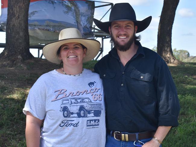 Emily Delaney and Angus Ricketts from Young, New South Wales, at the 23rd annual Paradise Lagoons Campdraft on May 10, 2025.