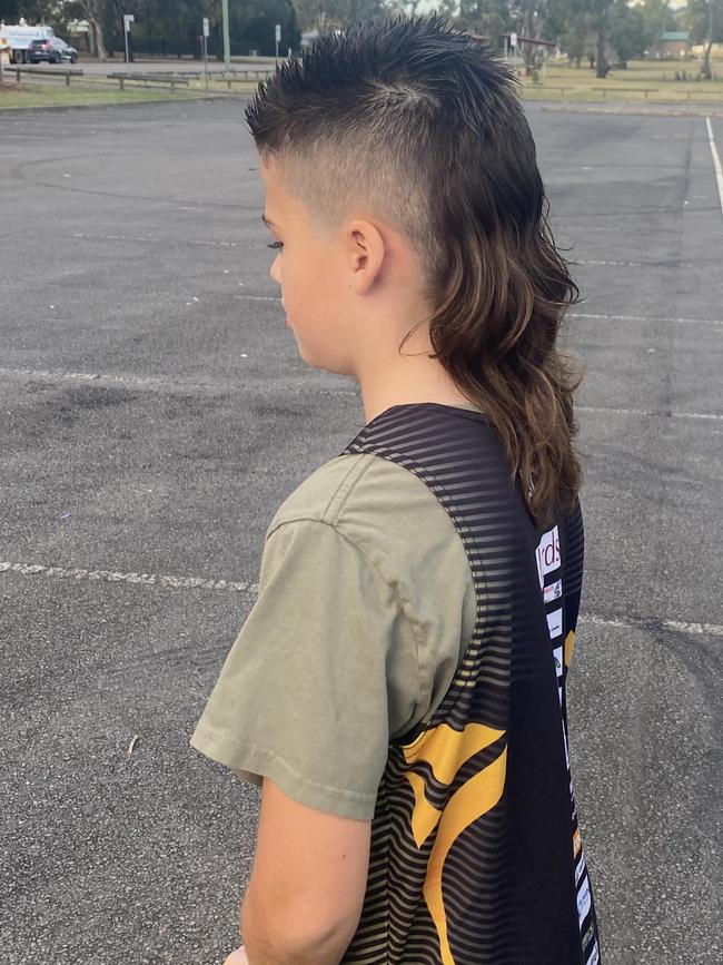 Ten-year-old Eli White-Drayton, of Cessnock, has a dazzling mullet.