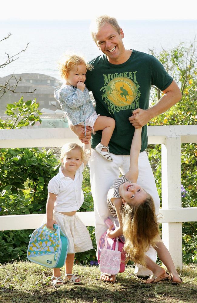 Loving father Bill Granger with daughters Edie, Ines and Bunny in Sydney.