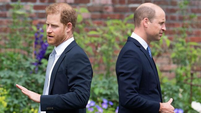 Prince Harry and Prince William. Picture: Dominic Lipinski/Pool/AFP