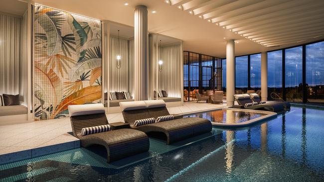 The pool area at Hotel Chadstone Melbourne by Sofitel. 