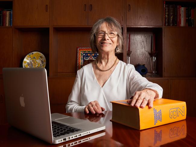 Oldest student, Barbara Thrush, 79 poses for a picture in her home in Marion, after receiving an offer to study Italian at Flinders University, Tuesday, Jan. 14, 2020. Picture: MATT LOXTON