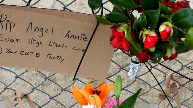 Tributes for Anna at the Portarlington Pier. Picture: Glenn Ferguson