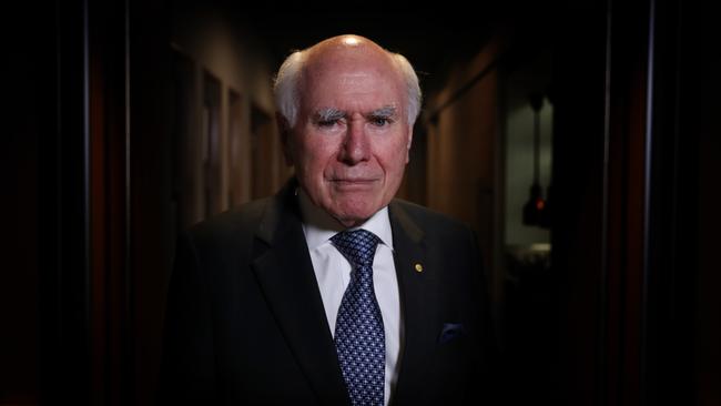 Former PM John Howard after speaking at the 1996 and 1997 Cabinet records release by the National Archives of Australia, at the National Press Club in Canberra. Picture Kym Smith