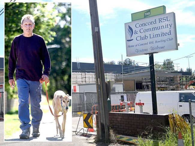 Les Westerwell with rescue dog Little Patty is a concerned resident , Les is concerned about the noise of patrons walking through the streets to the station as The Concord club expands. Photo Jeremy Piper Source