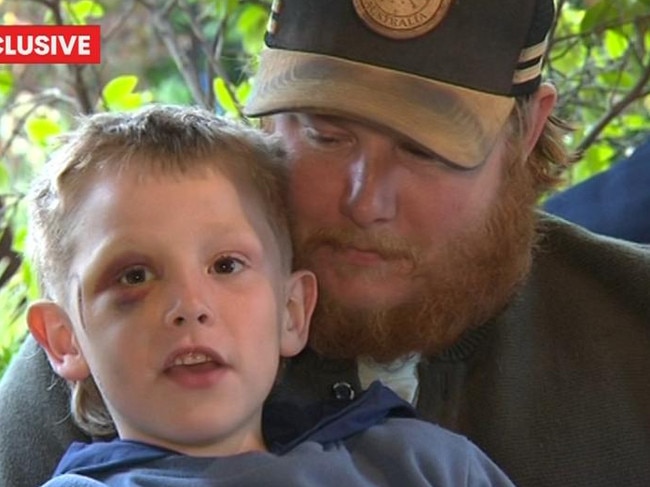 William with his father, Kayleb Brooks. Picture: 7NEWS