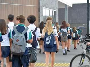 Children leave Chancellor State College after school finishes and head to McDonald's and KFC. Picture: Craig Warhurst