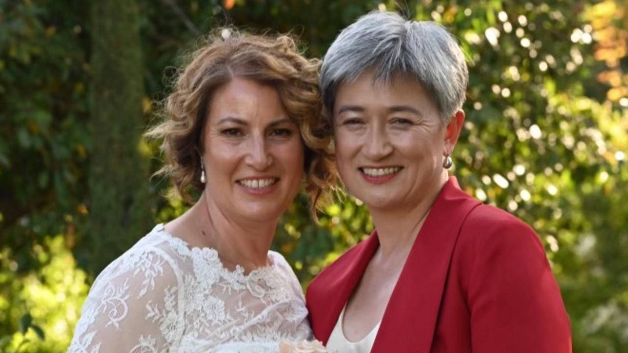 Foreign minister Penny Wong ties the knot to long-term partner