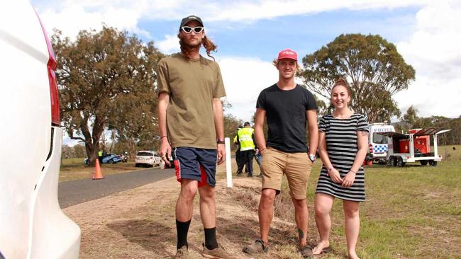 Festival-goers Lizard Aroyan, Julia Hughes and Jake McKenny have expressed their shock after two young people were found dead at Rabbits Eat Lettuce festival near Warwick on the Southern Downs.