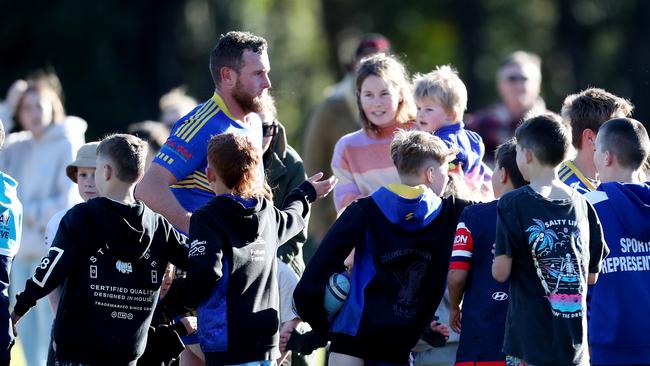 Toukley fans and juniors made a guard of honour for Adams. Picture: Sue Graham