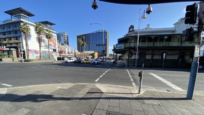 The intersection where a young man was struck. Picture: Kathryn Bermingham