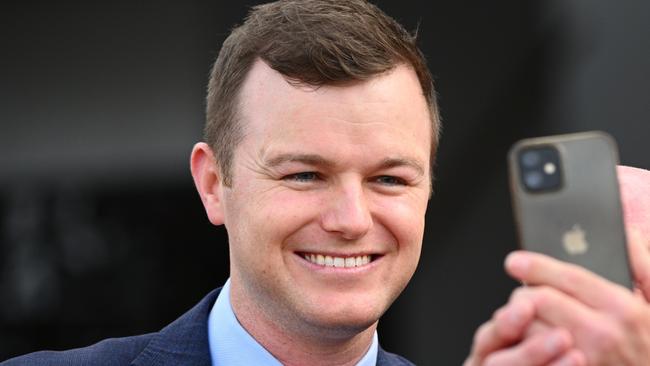 MELBOURNE, AUSTRALIA - JUNE 22: Trainer Ben Hayes is seen after Sneaky Sunrise won in race 1, the Ken Cox Handicap - Betting Odds during Melbourne Racing at Flemington Racecourse on June 22, 2024 in Melbourne, Australia. (Photo by Vince Caligiuri/Getty Images)