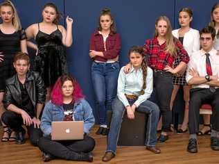 Caleb Bartlett, Amethyst Zonruiter, Britney Mapes, Emily Ede, Danielle Milde, Emma Bree Lye, Jordana Smith, Pierson Downey, Haylee Gibbs and Abbey Richards bring Making Shapes with Clouds to life at the Walter Reid Centre this Saturday. Picture: contributed