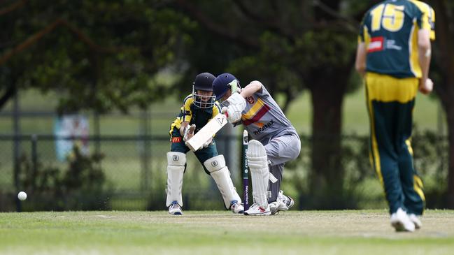 Tremayne Small batting for Stockton. Picture: Michael Gorton