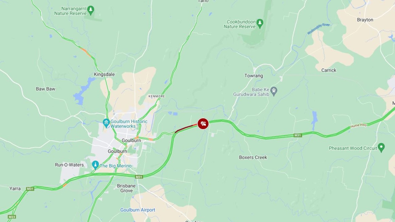 Fatal crash north of Goulburn. Picture: Google Maps