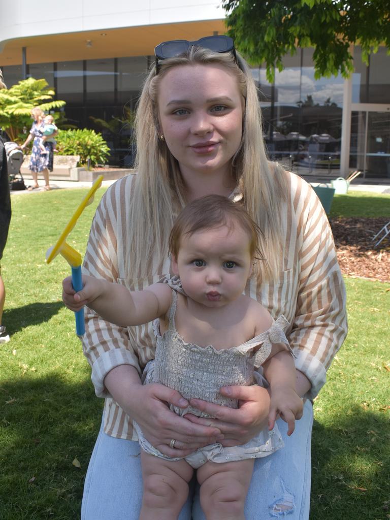 Jorja Swain and Storm Swain-Matich at Spring Vibes at the Nicholas Street Precinct, Ipswich. Photos: Georgie Walker