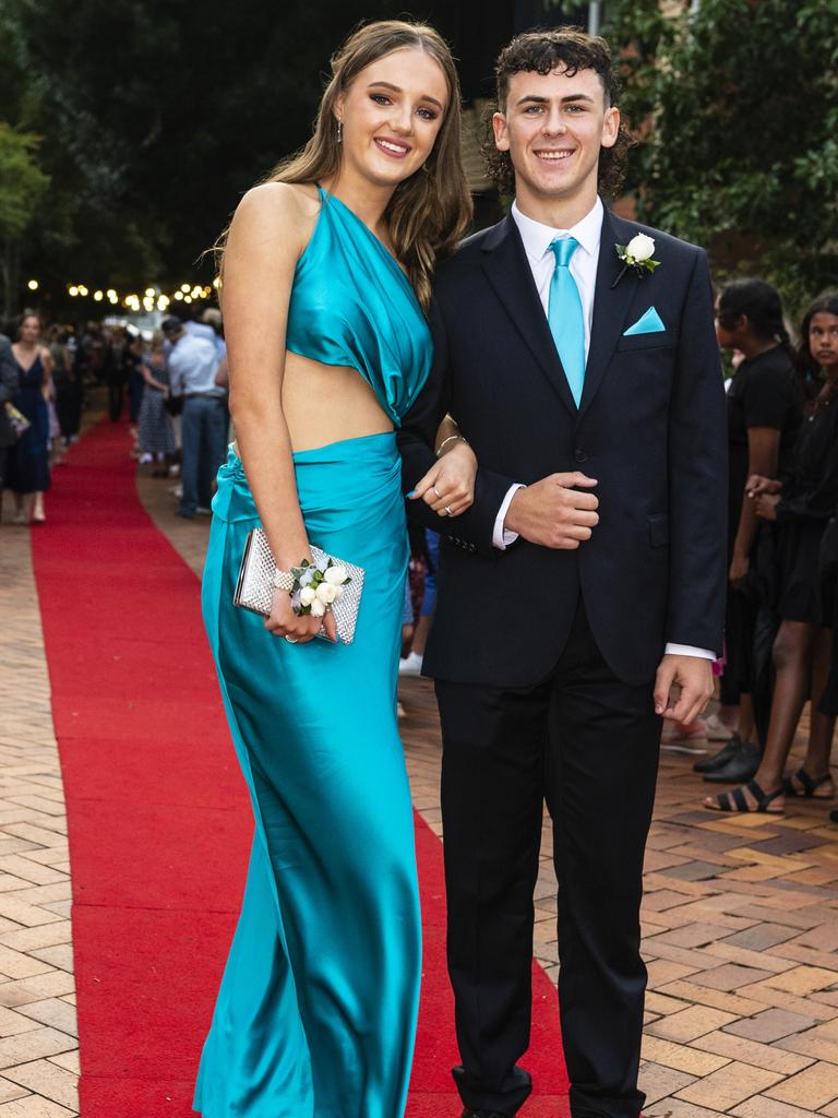 Lillian Heeson and Emerson Harris at Fairholme College formal, Wednesday, March 29, 2023. Picture: Kevin Farmer