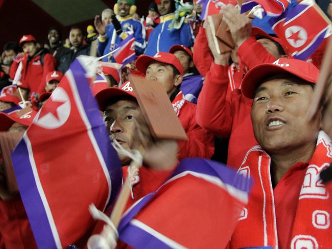 North Korea’s supporting team at the 2010 World Cup.