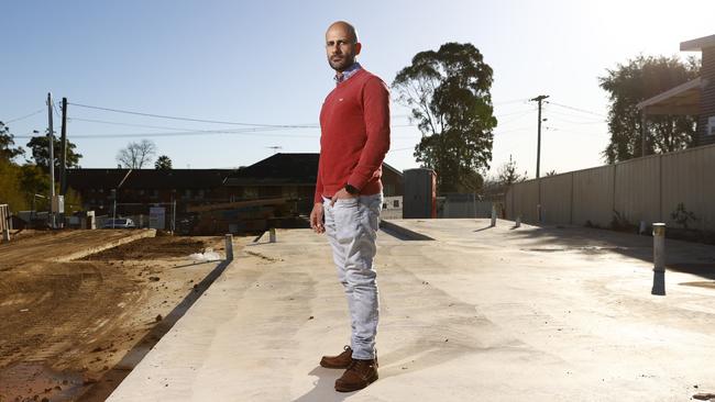 Pictured on his work site in Casula is builder Ammar Mendo. Ammar is frustrated at how long DA‘s take to be processed by Liverpool Council. Picture: Richard Dobson