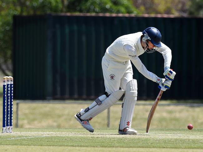 Northern Districts’ Tyson Bray during his record-breaking innings against Port Adelaide earlier this month. Picture: Roger Wyman