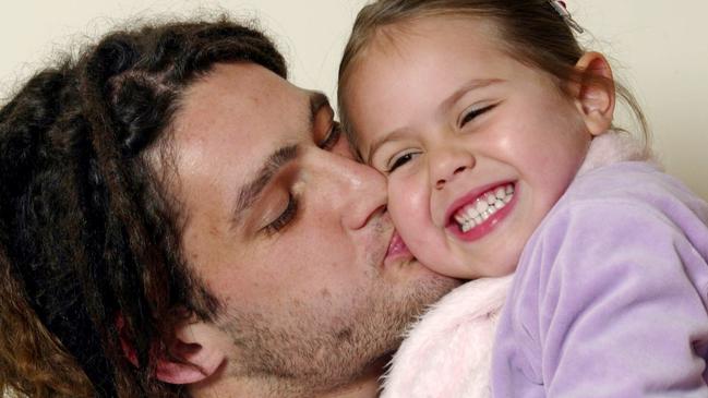 Brendan Fevola with Mia, aged four, ‘is and always has been her dad’.