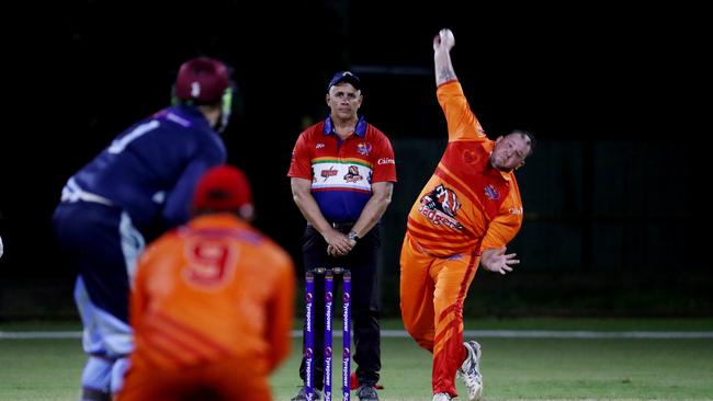 Barrier Reef Big Bash Game 1: Badgers v Hurricanes at Griffiths Park. Badgers' Aaron Lock. Picture: Stewart McLean