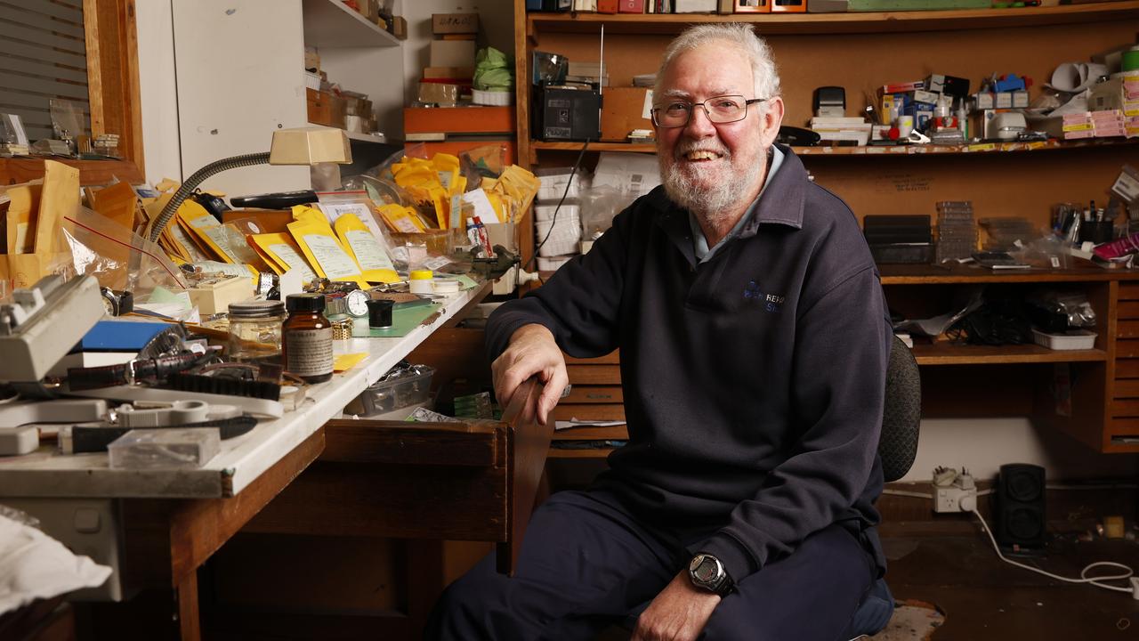 Craig Gathercole is set to retire after 39 years as owner, operator and watch repairer at The Watch Repair Shop in Hobart. Picture: Nikki Davis-Jones