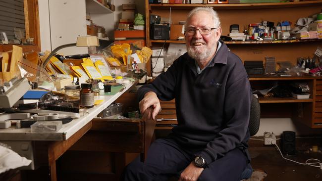 Craig Gathercole is set to retire after 39 years as owner, operator and watch repairer at The Watch Repair Shop in Hobart. Picture: Nikki Davis-Jones
