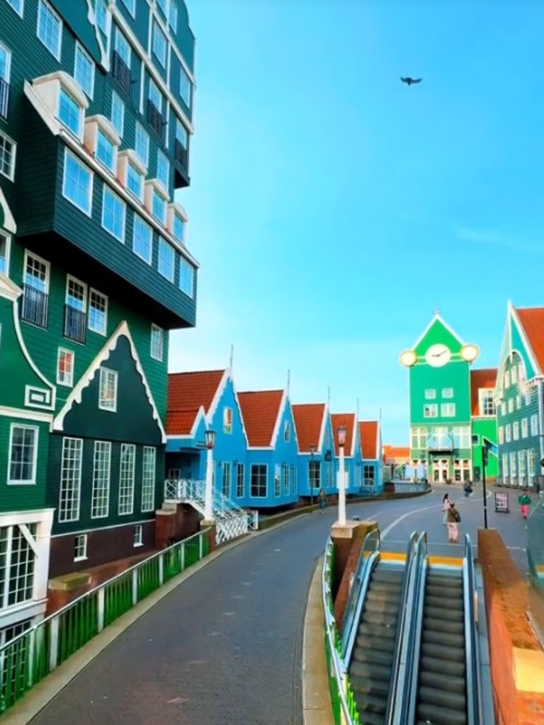 The city has been dubbed a real-life Lego village by tourists for its unique-looking buildings. Picture: TikTok