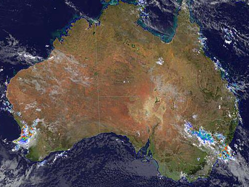 Rain is forecast for NSW and WA on Tuesday. Picture: BOM