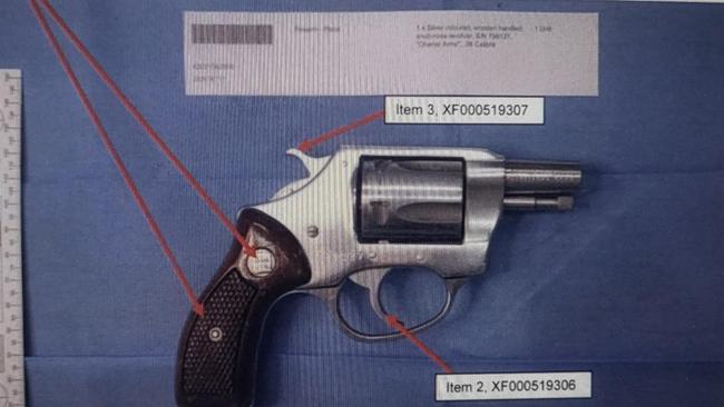 A 38 snub nose revolver which was used in the murder of Joe Antoun was also recovered. Picture: Supplied