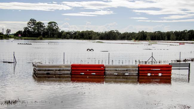 The race track at Xtreme Karting in Pimpama in under water due to heavy rain over the past few days. Picture: Jerad Williams