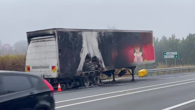 Truck trailer catches fire on Bruce Highway at Chatsworth