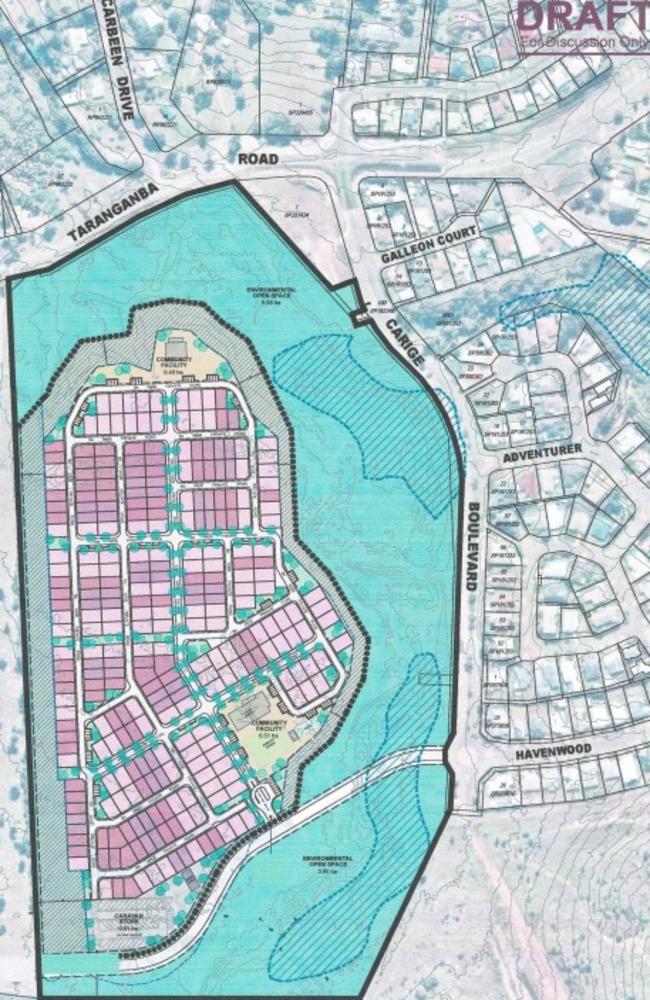 The concept master plan for the over 55s village at Taroomball.