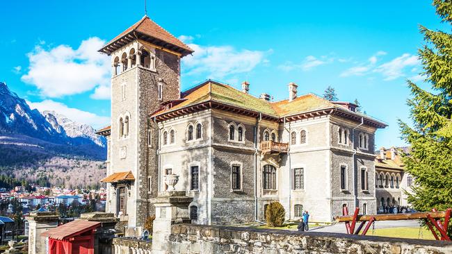 Cantacuzino Castle in the Carpathian Mountains. 