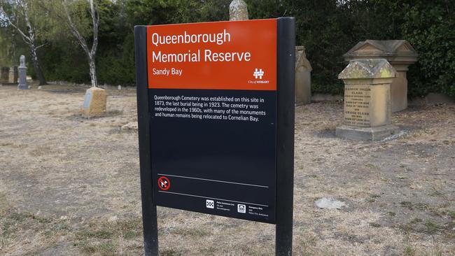 Queenborough Memorial Reserve near the school site. Human remains found at The Hutchins School in Sandy Bay at a construction site on the school grounds. Picture: Nikki Davis-Jones