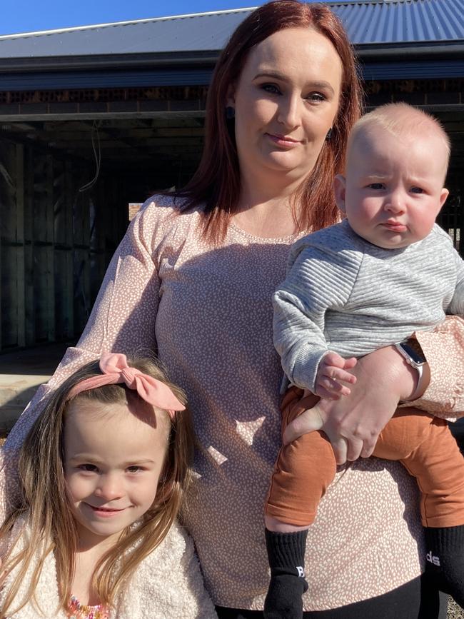 Skylah, Sam and Archie Lee celebrating the results of the best hairdresser competition. Picture: Ryan Young