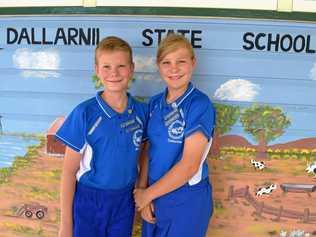 TWIN LEADERS: Aeddan and Catherine are looking forward to leading by example as Dallarnil State School captains. Picture: Erica Murree