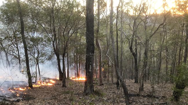 A fire in the Gold Coast hinterland that firies have been battling for days.