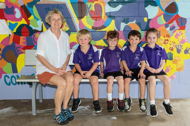 Homebush State School 2022 Prep class. Mrs Nilsson, Link, Elmer, Elijah, Mietta. Picture: Michaela Harlow MKY2022PREP