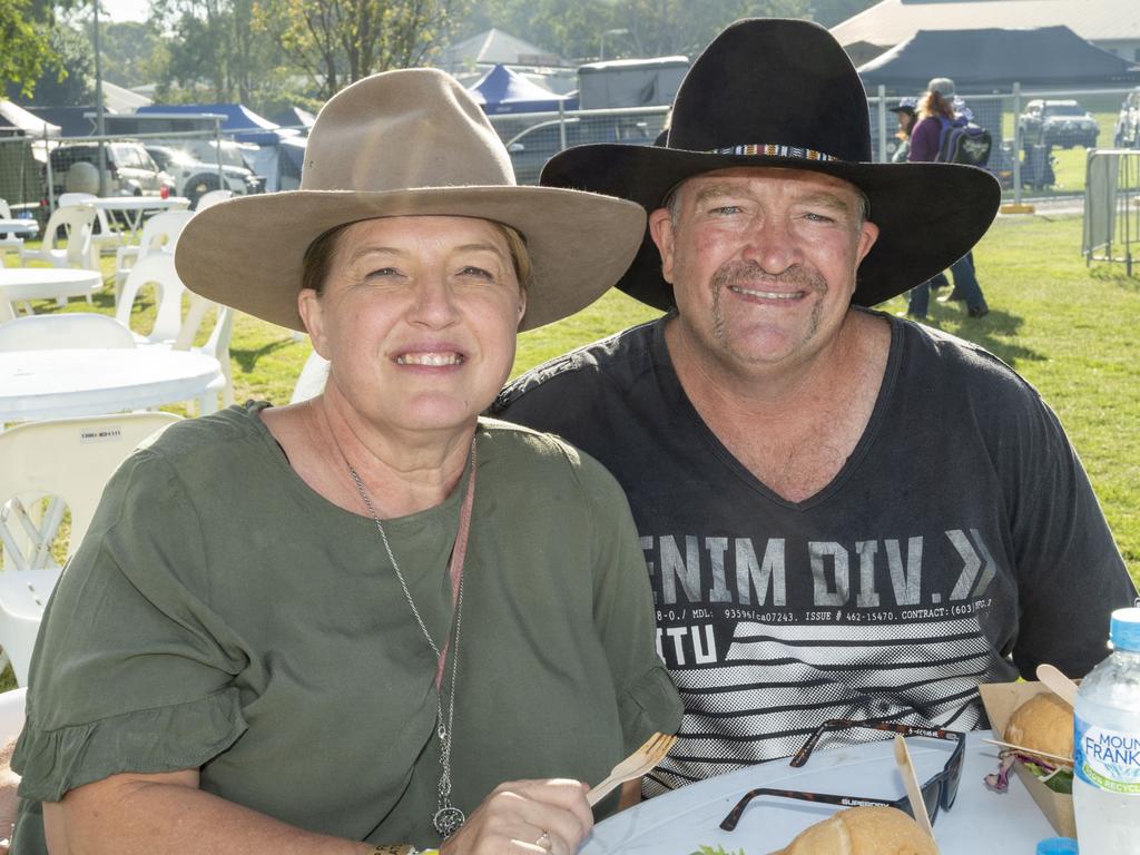 Debbie Armstrong and Stephen Wann at Meatstock, Toowoomba Showgrounds. Friday, April 8, 2022. Picture: Nev Madsen.