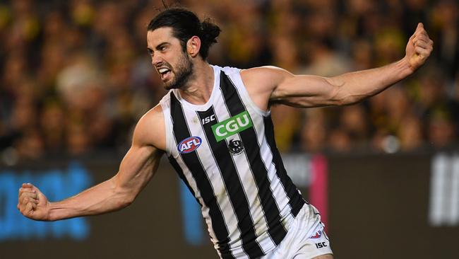 There’s more to Magpie Brodie Grundy than just ‘dominant ruckman’. Picture: AAP