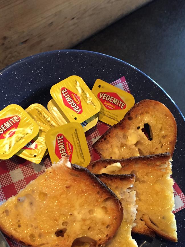 Staffer Camilla Glover prepared some white toast and gave the star some extra vegemite for the road trip. Picture: Supplied