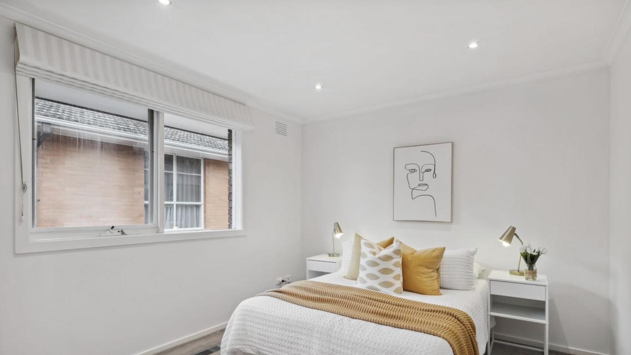 One of four spacious bedrooms inside the Salanitri in-laws’ Mount Waverley home, which has been a cornerstone of family life since 1980.