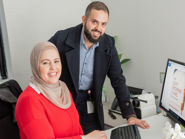 Psychologists Carawan Ghanem and Khaled Kamalmaz at the clinic.