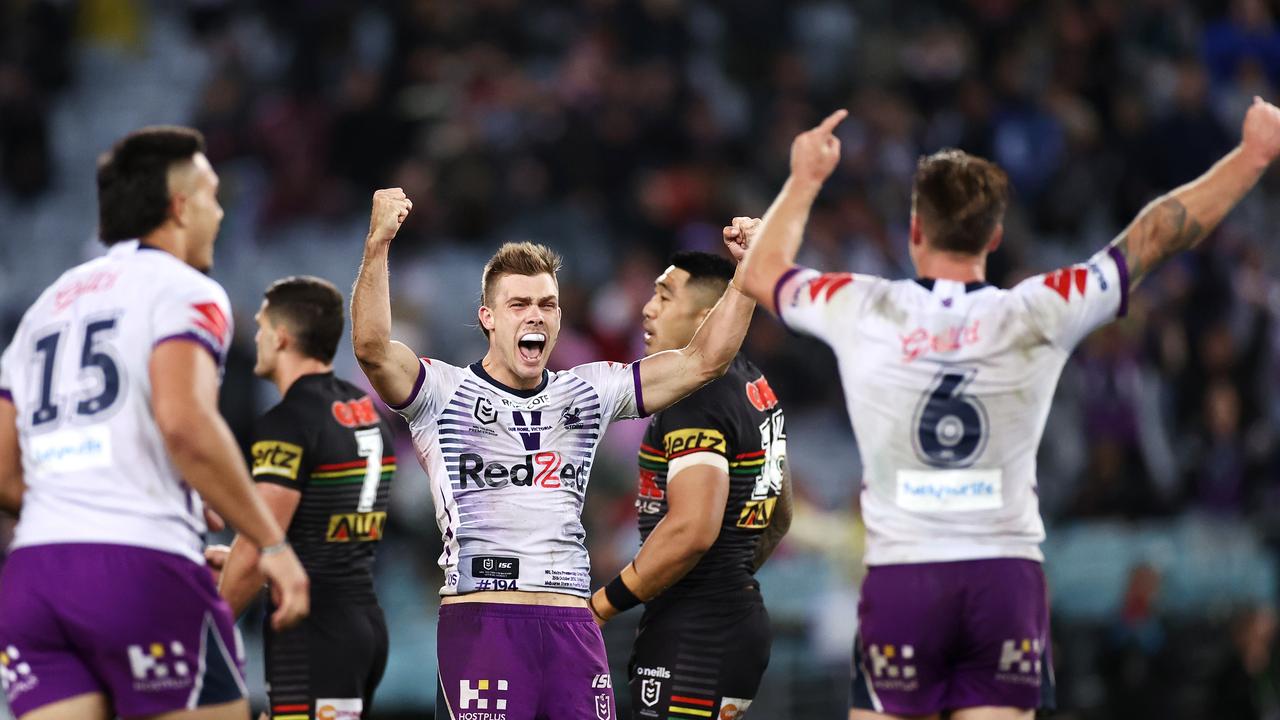 Ryan Papenhuyzen celebrates winning the 2020 NRL Grand Final