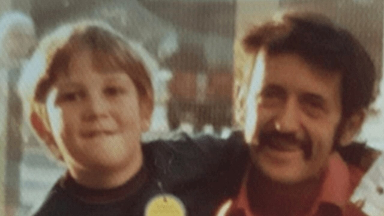 Owen “Eddie” Crabbe (right), who was murdered in Surfers Paradise in May 1982, with his son Tracey Crabbe